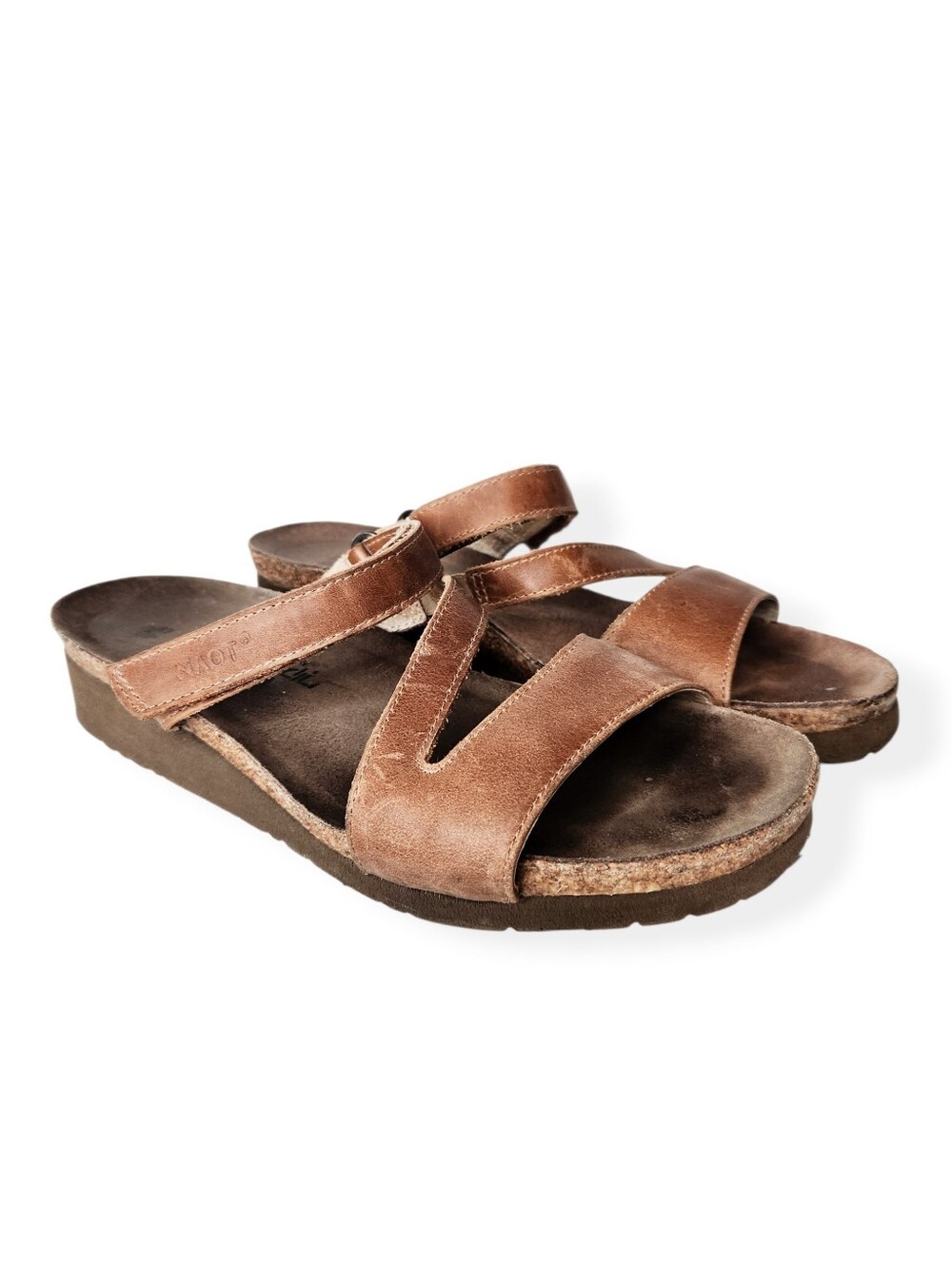 Naot Gabriela Tan Leather Adjustable Double-Strap Sandals Women's Size 40 9